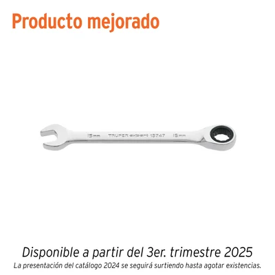 LLAVE MIXTA CON RATCHET 15 MM X 194 MM LARGO, EXPERT